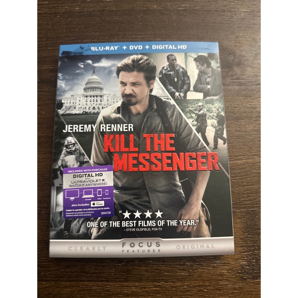 Kill the Messenger Blu-ray DVD Jeremy Renner Dramatic Thriller with Slipcover